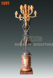 展翅神女的輝煌獻禮 解讀鴻鑫雕塑銅制七頭燭臺CH087的藝術與收藏價值